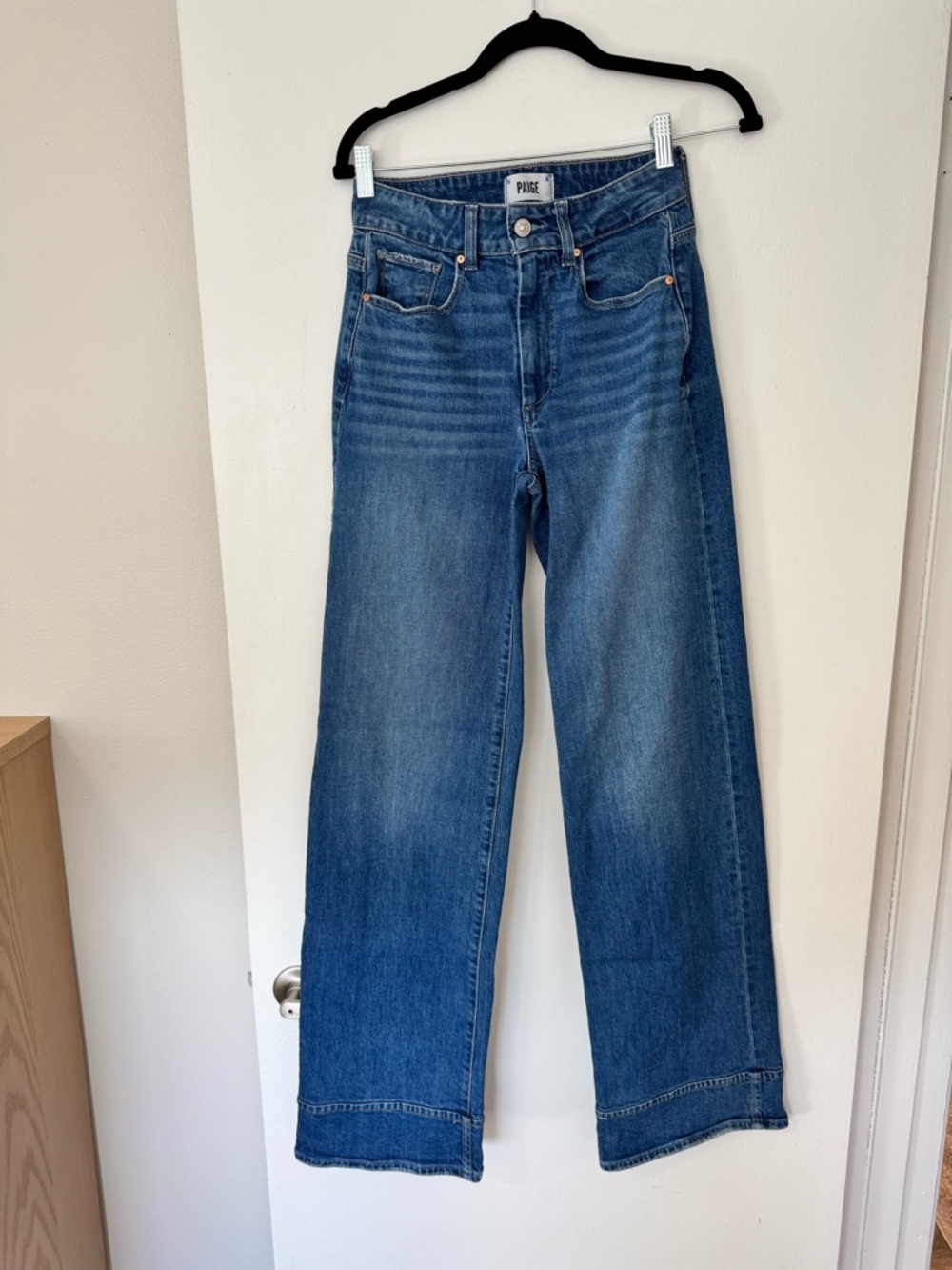 PAIGE Wide Leg High-Rise Jeans - Medium Blue Wash